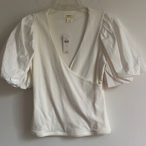 Maeve Wrap Blouse with Puff Sleeves